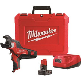 Milwaukee M12 12V Lithium-Ion Cordless 600 MCM Cable Cutter Kit with One 3.0Ah Battery, Charger and Hard Case