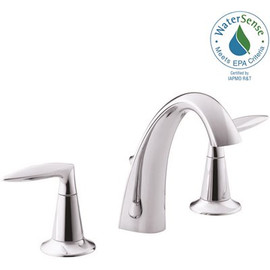 KOHLER Alteo 8 in. Widespread 2-Handle Mid-Arc Water-Saving Bathroom Faucet in Polished Chrome