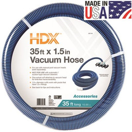 HDX Spiral-Wound 35 ft. x 1 1/2 in. Diameter Swimming Pool Vacuum Hose for In-Ground and Above-Ground Pools