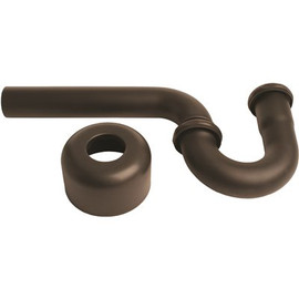 Westbrass 1-1/2 in. OD 17-Gauge Brass P-Trap with High Box Flange, Oil Rubbed Bronze