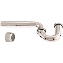Westbrass 1-1/2 in. OD 17-Gauge Brass P-Trap with High Box Flange, Polished Chrome