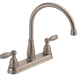 Delta Foundations 2-Handle Standard Kitchen Faucet in Stainless