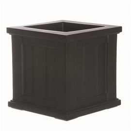 Mayne Cape Cod 14 in. Square Self-Watering Black Polyethylene Planter