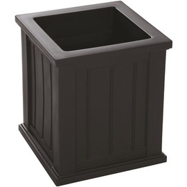 Mayne Cape Cod 16 in. Square Self-Watering Black Polyethylene Planter