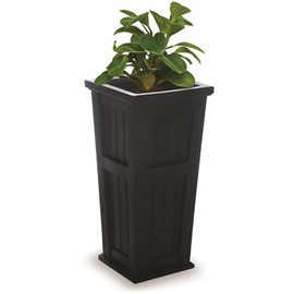 Mayne Cape Cod 32 in. Tall Self-Watering Black Polyethylene Planter