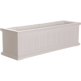 Mayne Cape Cod 36 in. x 11 in. Self-Watering White Polyethylene Window Box