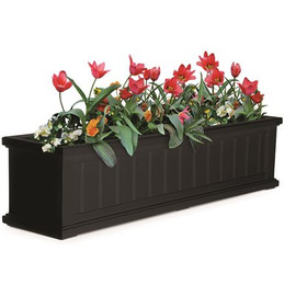 Mayne Cape Cod 48 in. x 11 in. Self-Watering Black Polyethylene Window Box