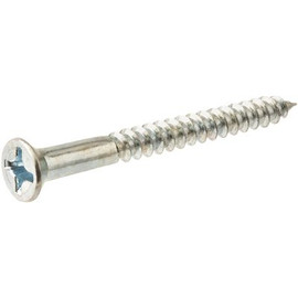 Everbilt #10 x 1 in. Zinc Plated Phillips Flat Head Wood Screw (100-Pack)