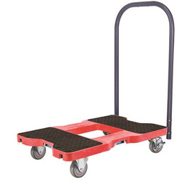 SNAP-LOC 1500 lbs. Capacity Industrial Strength Professional E-Track Push Cart Dolly in Red