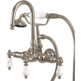 Kingston Brass 3-Handle Claw Foot Tub Faucet with Handshower in Chrome