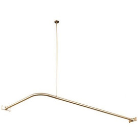 Kingston Brass 64 in. x 27 in. Corner Shower Rod in Brushed Nickel