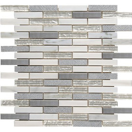 MSI Snow House 12 in. x 13.13 in. Textured Glass; Stone Metal Look Wall Tile (9.8 sq. ft./Case)