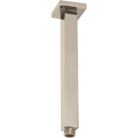 Westbrass 1/2 in. IPS x 9 in. Square Ceiling Mount Shower Arm & Flange, Polished Nickel