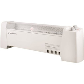 Comfort Zone 29 in. 1,500-Watt White Convection Baseboard Heater with Silent Operation