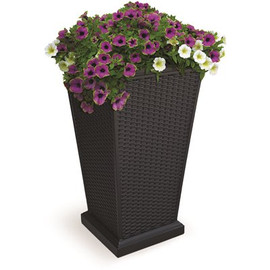 Mayne Wellington 28 in. Tall Black Polyethylene Planter