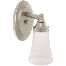 MOEN Eva 4.44 in. 1-Light Brushed Nickel Wall Sconce