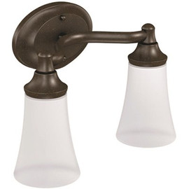 MOEN Eva 13.63 in. 2-Light Oil Rubbed Bronze Vanity Light