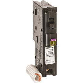Square D Homeline 20 Amp Single-Pole Dual Function (CAFCI and GFCI) Circuit Breaker Square D Homeline 20 Amp Single-Pole Dual Function (CAFCI and GFCI) Circuit Breaker