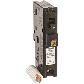 Square D Homeline 20 Amp Single-Pole Dual Function (CAFCI and GFCI) Circuit Breaker