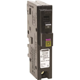 Square D Homeline 15 Amp Single-Pole Plug-On Neutral Dual Function (CAFCI and GFCI) Circuit Breaker