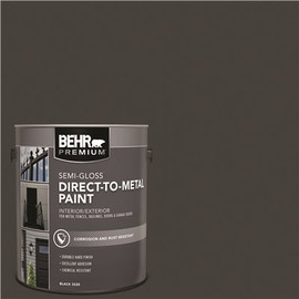 BEHR PREMIUM 1 gal. Black Semi-Gloss Direct to Metal Interior/Exterior Paint