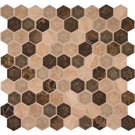 MSI Kensington Hexagon 11.61 in. x 11.81 in. Mixed Multi-Surface Stone Look Wall Tile (9.5 sq. ft./Case)