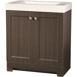 Glacier Bay Shaila 30.5 in. W Bath Vanity in Silverleaf with Cultured Marble Vanity Top in White with White Sink Glacier Bay Shaila 30.5 in. W Bath Vanity in Silverleaf with Cultured Marble Vanity Top in White with White Sink