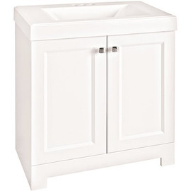 Glacier Bay Shaila 30.5 in. W Bath Vanity in White with Cultured Marble Vanity Top in White with White Sink