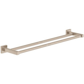 Symmons Duro 24 in. Wall-Mounted Double Towel Bar in Satin Nickel