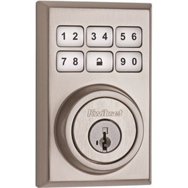 Kwikset SmartCode 909 Contemporary Satin Nickel Single Cylinder Keypad Electronic Deadbolt Featuring SmartKey Security