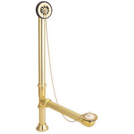 Kingston Brass Claw Foot 1-1/2 in. O.D. Brass Leg Tub Drain with Chain and Stopper in Polished Brass