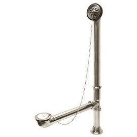 Kingston Brass Claw Foot 1-1/2 in. O.D. Brass Leg Tub Drain with Chain and Stopper in Chrome