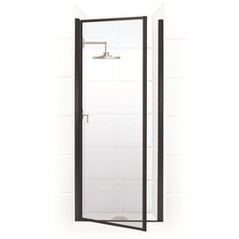 Coastal Shower Doors Legend 23.625 in. to 24.625 in. x 64 in. Framed Pivot Shower Door in Matte Black with Clear Glass