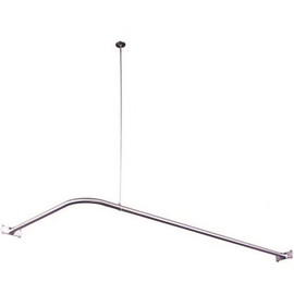 Kingston Brass 64 in. x 27 in. Corner Shower Rod in Chrome