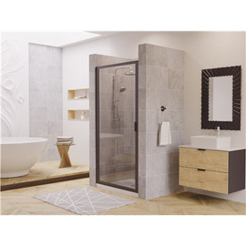 Coastal Shower Doors Paragon 30 in. to 30.75 in. x 66 in. Framed Pivot Shower Door in Matte Black with Clear Glass