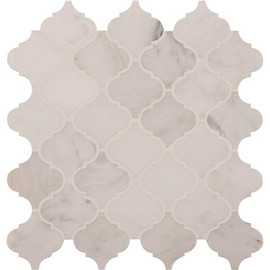 MSI Greecian White Riptide Arabesque 13.25 in. x 13.75 in. Polished Marble Look Floor and Wall Tile (10 sq. ft./Case) MSI Greecian White Riptide Arabesque 13.25 in. x 13.75 in. Polished Marble Look Floor and Wall Tile (10 sq. ft./Case)