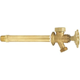 Everbilt 3/4 in. MIP and 1/2 in. FIP x 3/4 in. MHT x 12 in. Brass Anti-Siphon Frost Proof Sillcock Valve