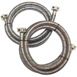 Everbilt 3/4 in. FHT x 3/4 in. FHT x 60 in. Stainless Steel Washing Machine Supply Line (2-Pack)