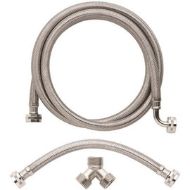 Everbilt 3/4 in. FHT x 3/4 in. FHT x 72 in. Braided Stainless Steam Dryer Installation Kit