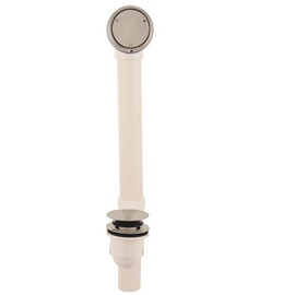 Westbrass Bath Waste & Overflow with Patented Deep Soak Cover and Tip-Toe Drain Trim - Sch. 40 PVC, Satin Nickel