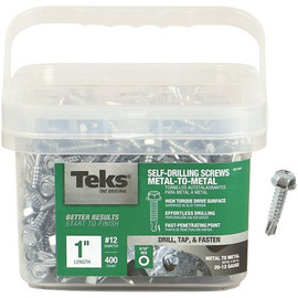 Teks #12-14 x 1 in. External Hex Washer Head Drill Point Screw (400-Pack) Teks #12-14 x 1 in. External Hex Washer Head Drill Point Screw (400-Pack)