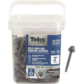 Teks #12-14 x 2 in. External Hex Washer Head Roofing Drill Point Screw (150-Pack) Teks #12-14 x 2 in. External Hex Washer Head Roofing Drill Point Screw (150-Pack)