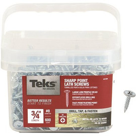 Teks #8-15 x 3/4 in. Philips Pan Head Sharp Point Lath Screw (600-Pack) Teks #8-15 x 3/4 in. Philips Pan Head Sharp Point Lath Screw (600-Pack)