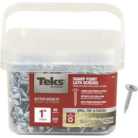 Teks #8-15 x 1 in. Philips Pan Head Sharp Point Lath Screw (510-Pack) Teks #8-15 x 1 in. Philips Pan Head Sharp Point Lath Screw (510-Pack)