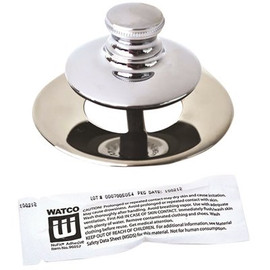 Watco Universal NuFit Push Pull Bathtub Stopper, Non-Grid Strainer and Silicone, Chrome Plated