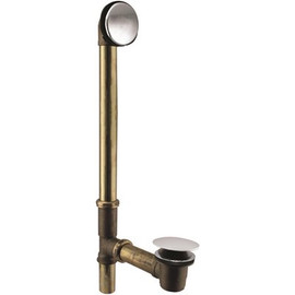 Westbrass Illusionary 17 GA Brass 22-1/2 in. Bath Waste and Overflow in Polished Chrome