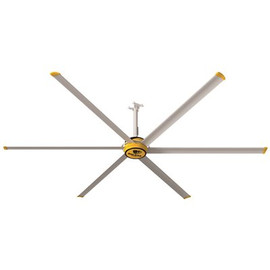 Big Ass Fans 3600 12 ft. Indoor Yellow and Silver Aluminum Shop Ceiling Fan with Wall Control