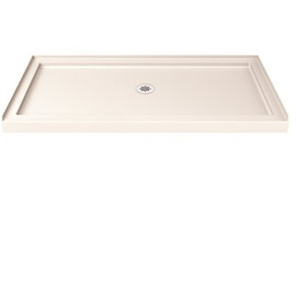 DreamLine SlimLine 30 in. D x 60 in. W Single Threshold Shower Base in Biscuit with Center Drain