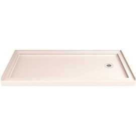 DreamLine SlimLine 34 in. D x 60 in. W Single Threshold Shower Base in Biscuit with Right Hand Drain