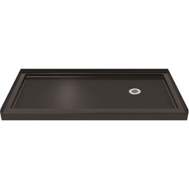 DreamLine SlimLine 36 in. D x 60 in. W Single Threshold Shower Base in Black with Right Hand Drain